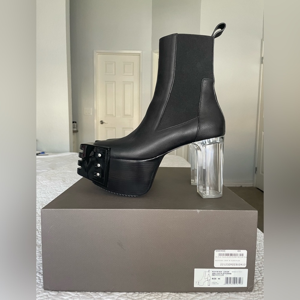 Rick Owens kiss boots with black grill